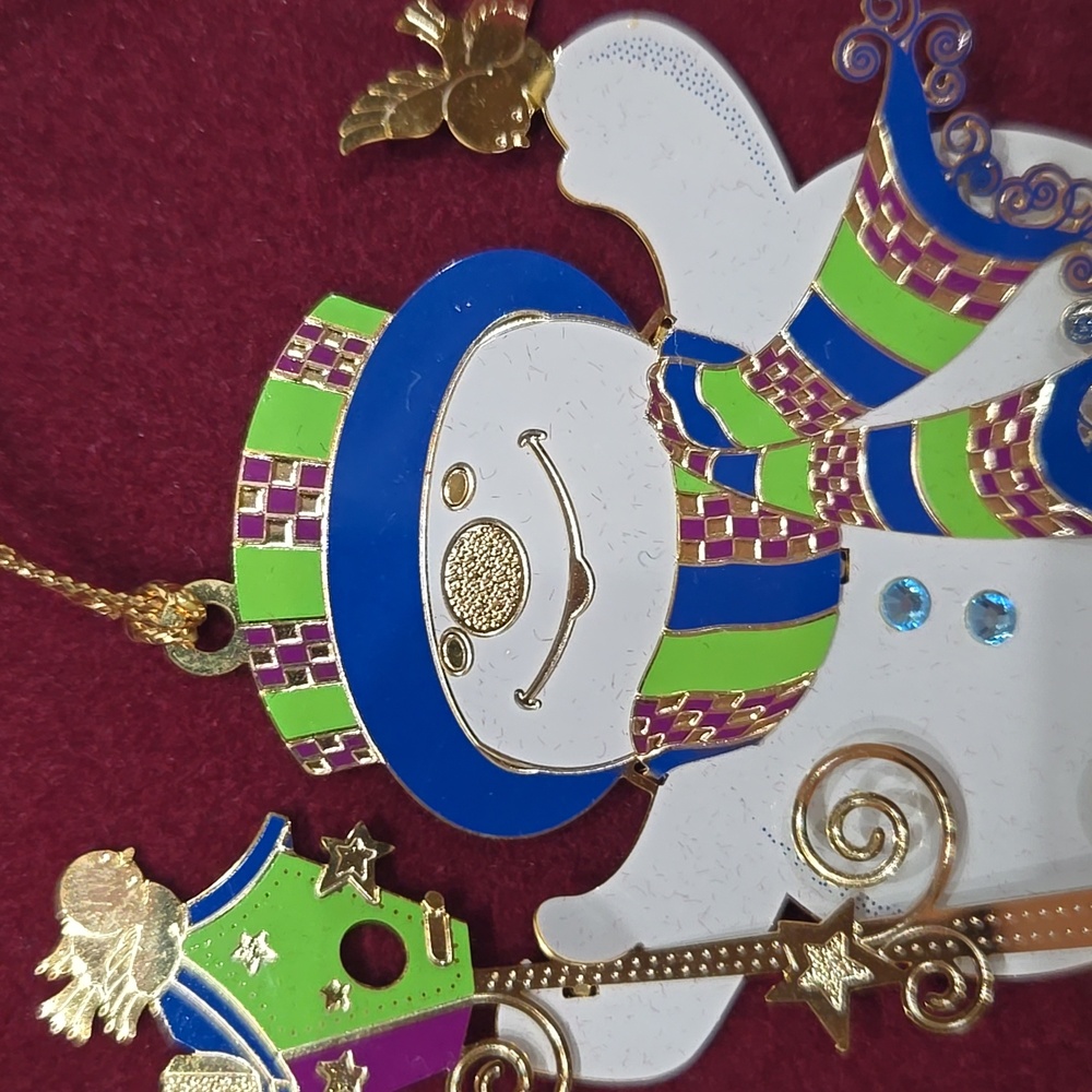 Baldwin Brass 24kt Gold Snippety‎ Snowman Ornament Christmas Holiday - Picture 5 of 15
